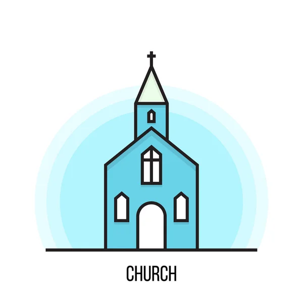 Vectorillustratie van een kerk. — Stockvector