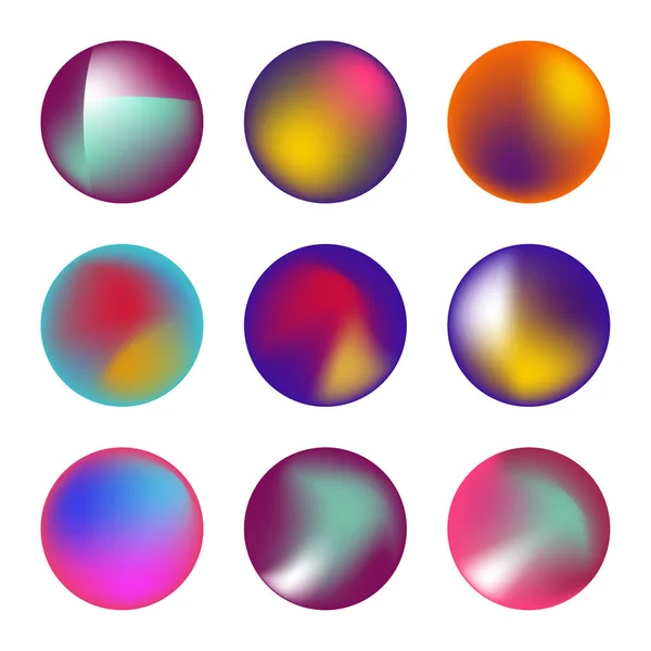 Ensemble vectoriel de cercles de fluides holographiques . — Image vectorielle