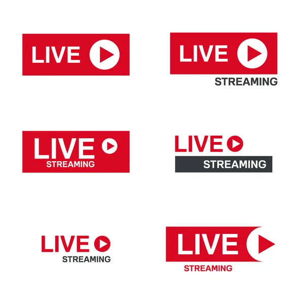 Símbolo streaming en vivo — Vector de stock