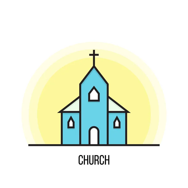 Vectorillustratie van een kerk. — Stockvector