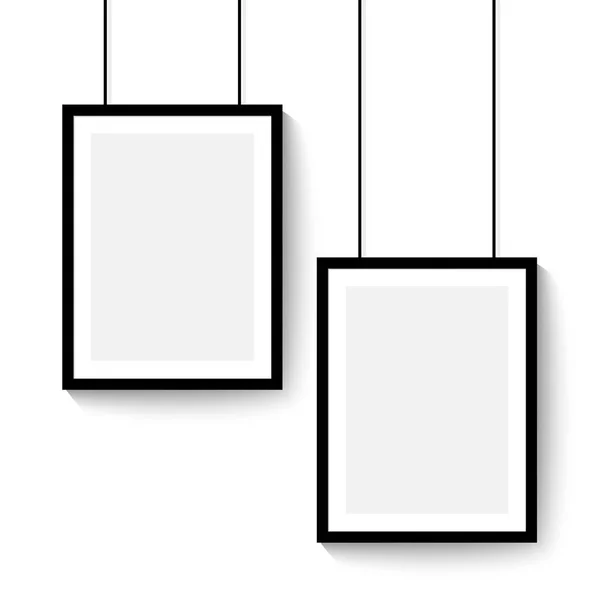 Zwart frame voor schilderijen — Stockvector