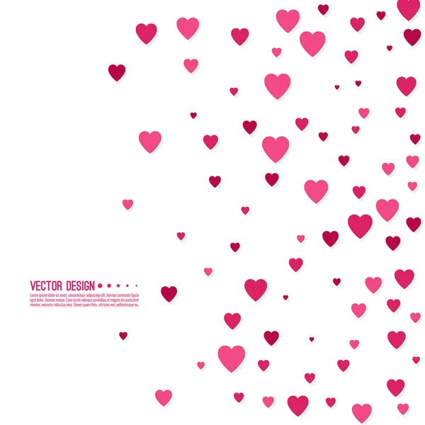 Růžové a červené srdce. — Stockový vektor