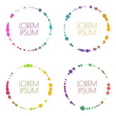 Set yuvarlak parlak renkli afiş.