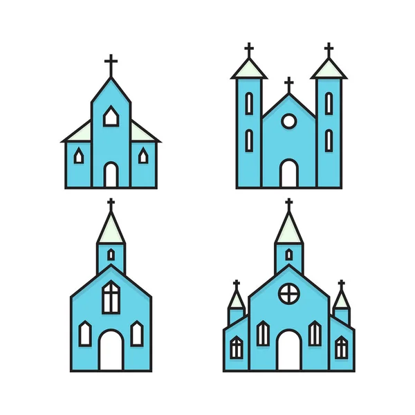 Ilustración vectorial de una iglesia. — Vector de stock