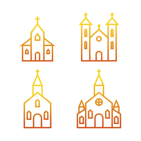 Vectorillustratie van een kerk. — Stockvector