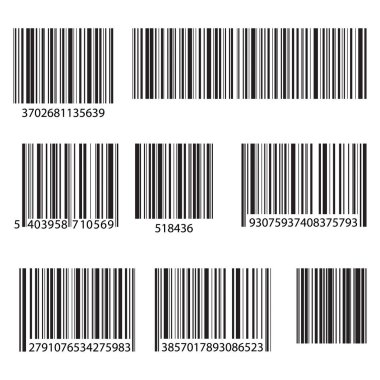 Barcode and number icon. clipart