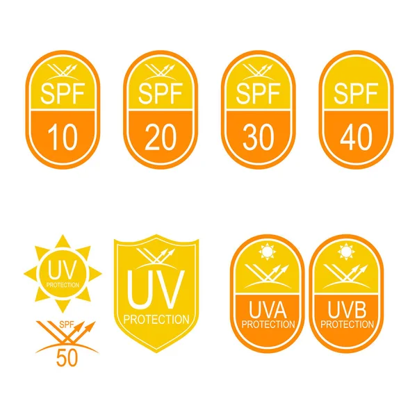 Conjunto de ícones vetoriais SPF — Vetor de Stock