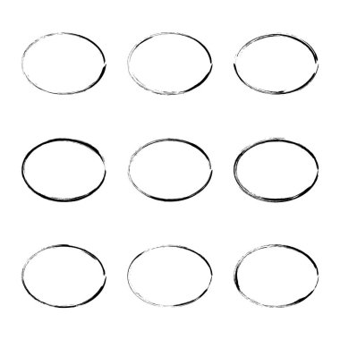 El çizilmiş oval çerçeve ayarlama.