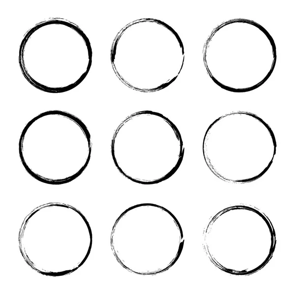 Set hand drawn circle frame. — Stock Vector