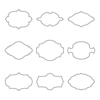 vintage vektör çerçeve kümesi.