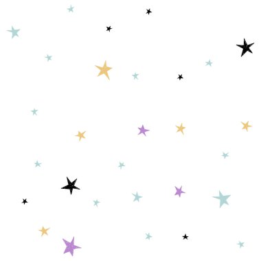 Sevimli el çizilmiş yıldız seti.