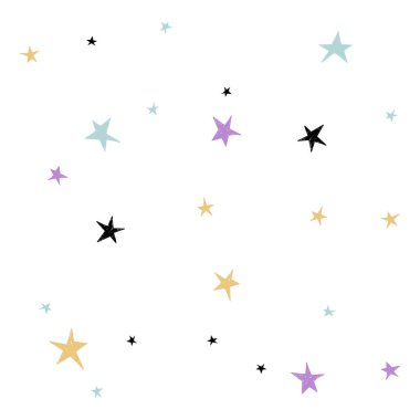 Sevimli el çizilmiş yıldız seti.