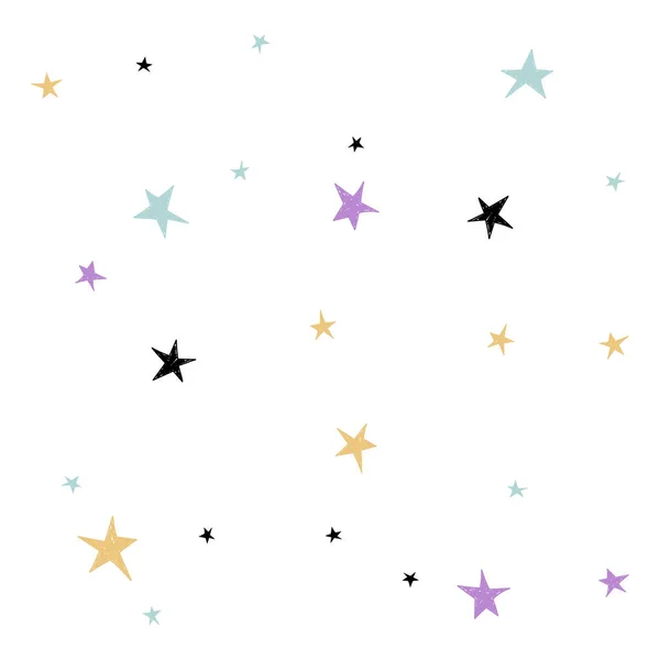 Набор милой нарисованной звезды . — стоковый вектор