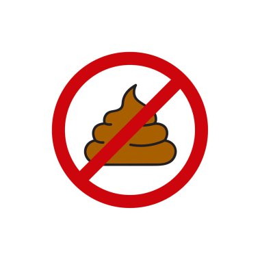 Round sign prohibiting shit. clipart