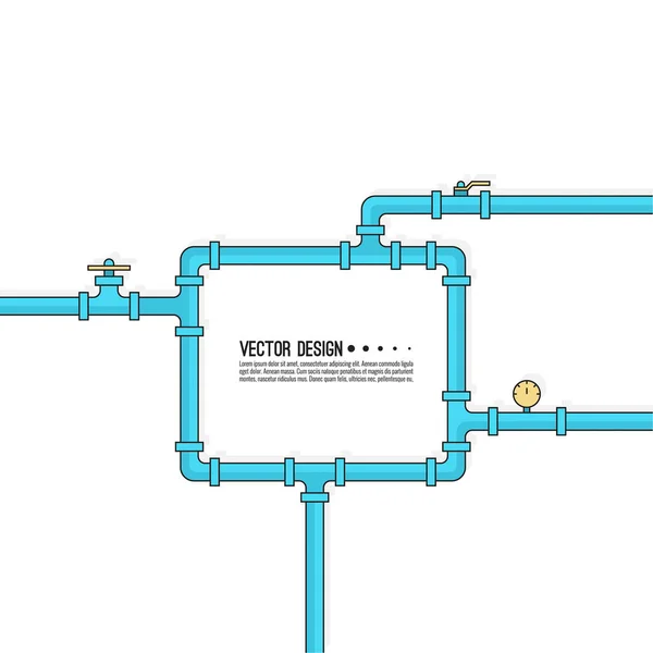 La pipeline con stopcock . — Vettoriale Stock
