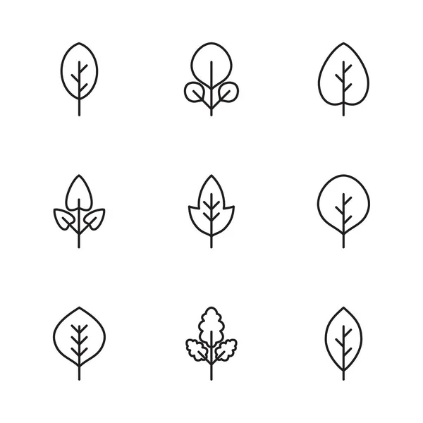 Ange enkla löv ikoner — Stock vektor