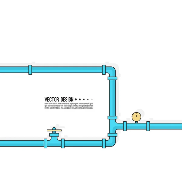 The pipeline with stopcock. — Stock Vector