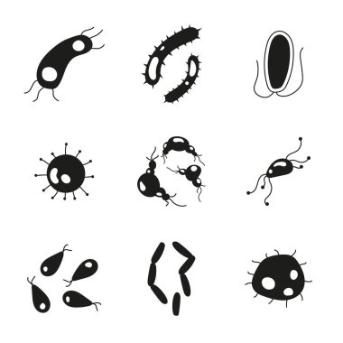 Bacteria and germs set. clipart