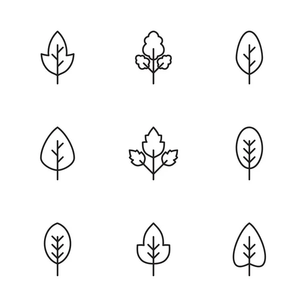 Установить простые иконки листа — стоковый вектор