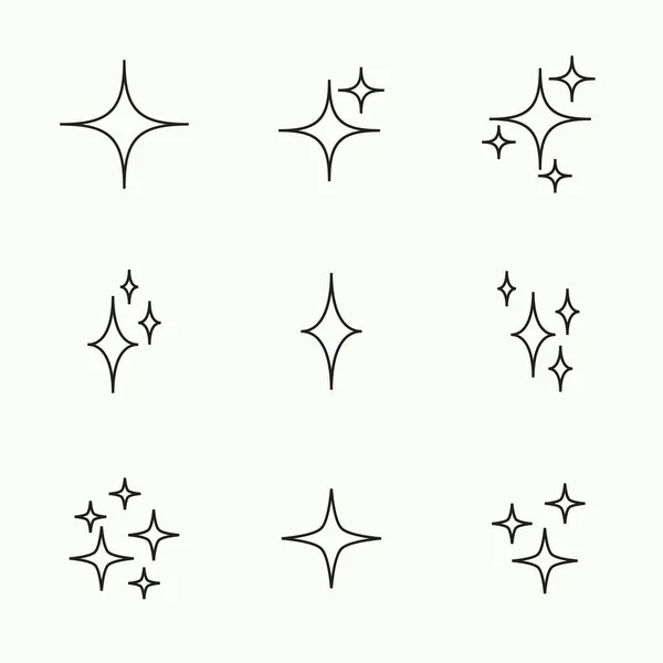 Conjunto de estrellas vectoriales brillan. — Vector de stock