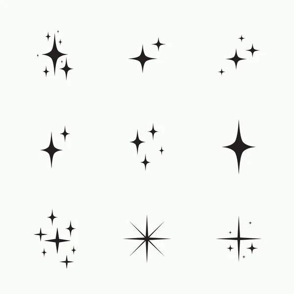 Conjunto de estrellas vectoriales brillan. — Archivo Imágenes Vectoriales