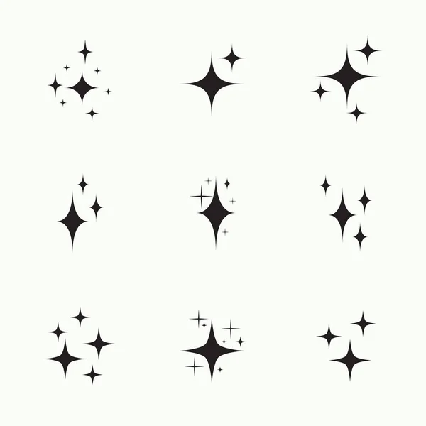 Set of vector stars sparkle. — Stock Vector