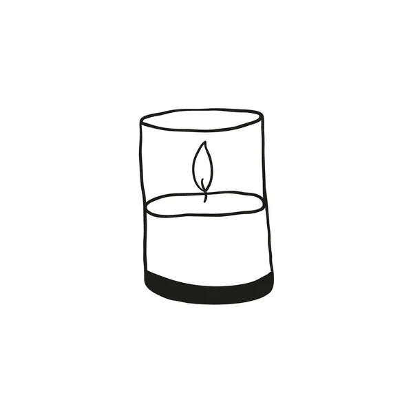 Vektorový náčrt hořící svíčky. — Stockový vektor