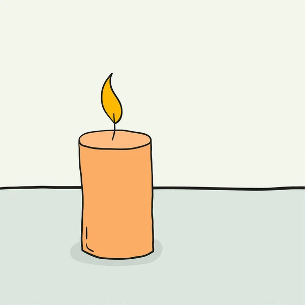 Vector sketch of a burning candle. — Stock Vector