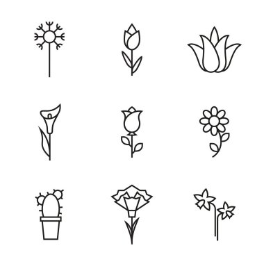 Vektör çiçek simgeleri.