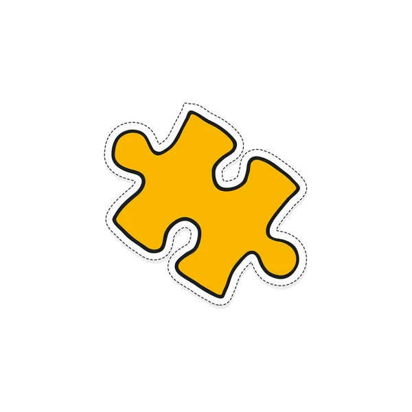 Schizzo puzzle pezzo. — Vettoriale Stock