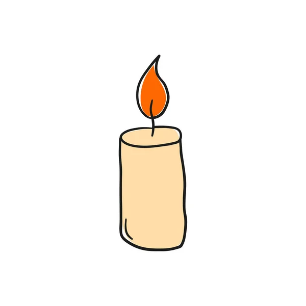 Boceto vectorial de una vela encendida . — Archivo Imágenes Vectoriales