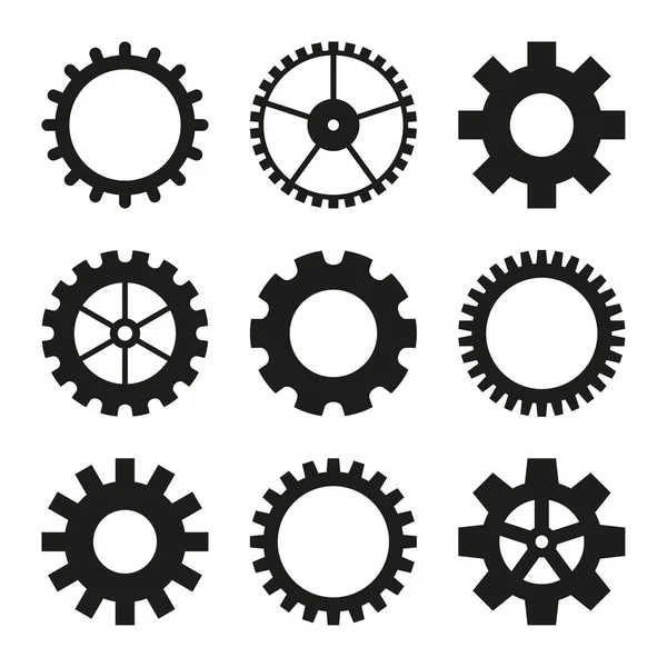 Icônes de roue dentée . — Image vectorielle