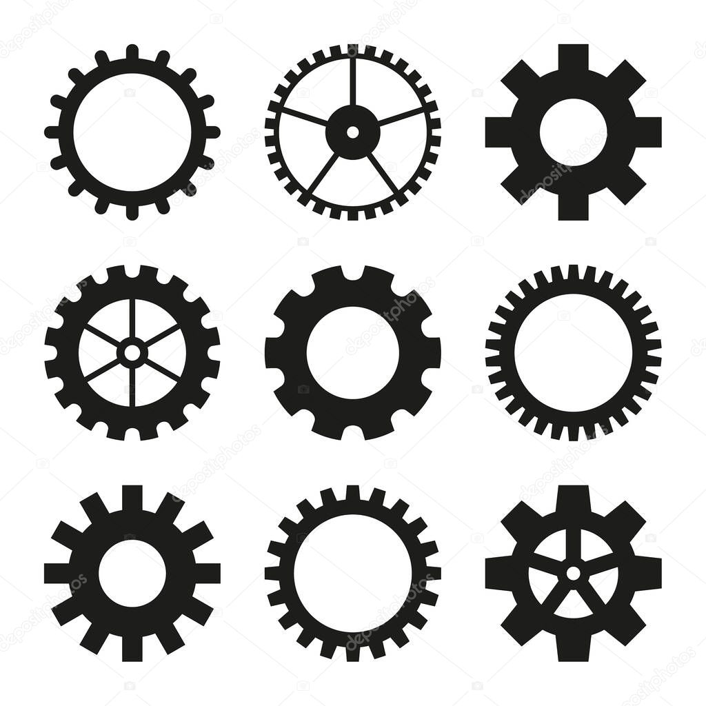 Icons of gear wheel.