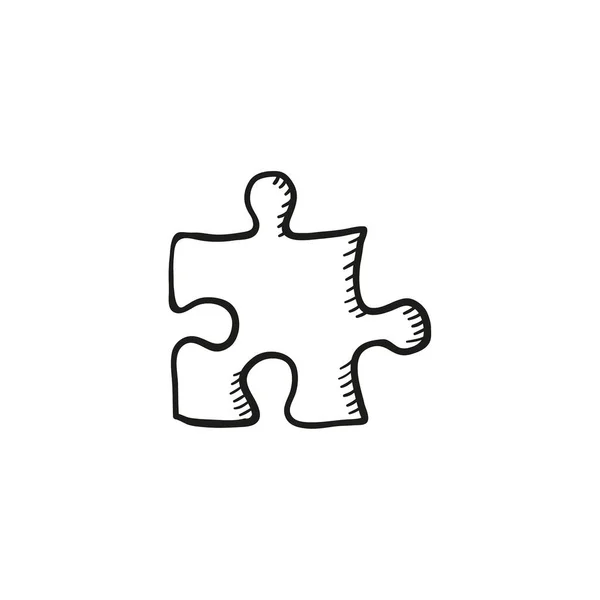 Schizzo puzzle pezzo. — Vettoriale Stock