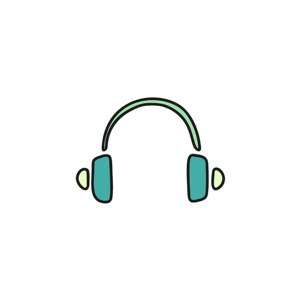 Auriculares garabato icono del vector . — Vector de stock