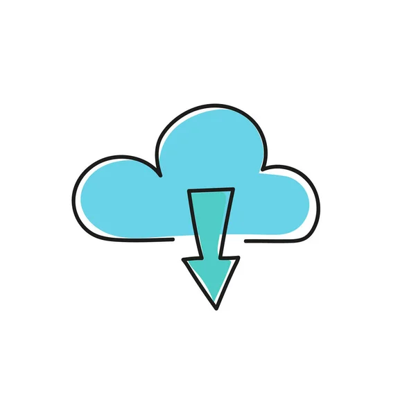 Cloud download pictogram. — Stockvector