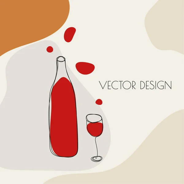 Glas rött vin. — Stock vektor