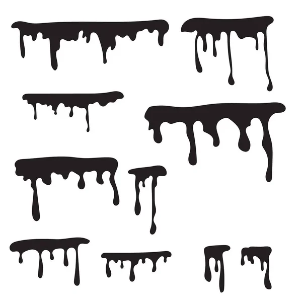 Black vector isolated silhouette of dripping — Stock Vector