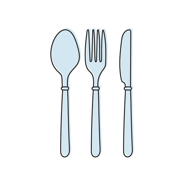 Bestick, gaffel och sked — Stock vektor