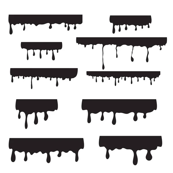 Black vector isolated silhouette of dripping — Stock Vector