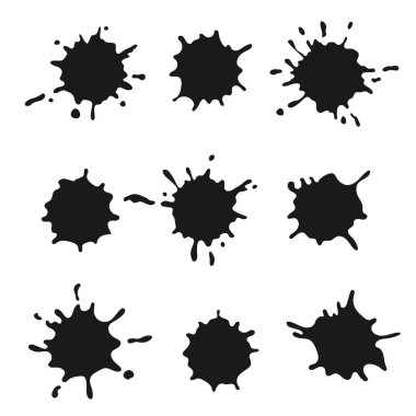 Vektör siyah mürekkep sıçraması
