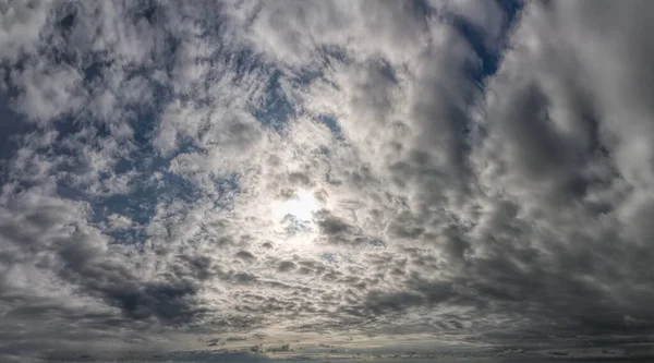 Fantastici Tuoni Scuri Composizione Naturale Del Cielo Ampio Panorama — Foto Stock