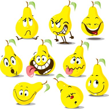 Armut düz tasarım sevimli çizgi resimde karakter komik surat ve birçok duygu ile