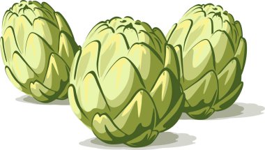 Beyaz arka plan üzerinde izole yeşil enginar sebze grubu