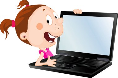 kız dışarı belgili tanımlık defter - vektör şirin illüstrasyon karikatür göz atar.