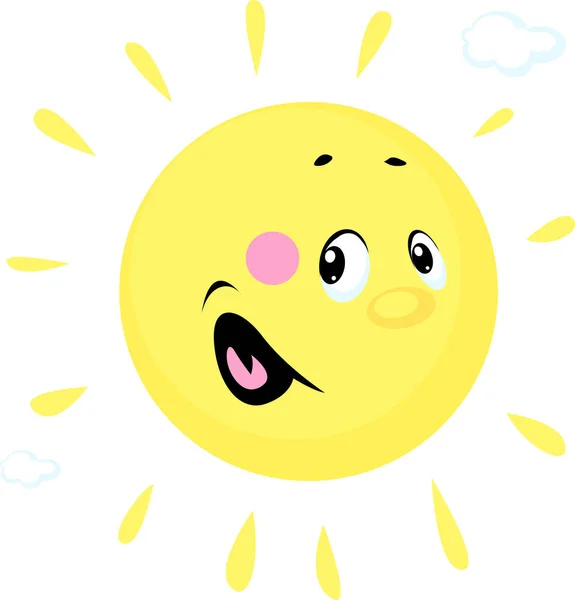 Sun Cute Vector Illustration Cartoon Character — Stock Vector