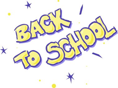 Okula Dönüş - Metin Vektörü İllüstrasyonu Beyazda İzole Edildi