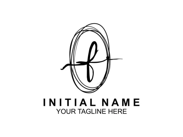 Handwriting Logo Initial Signature Elegant Logo Design Template Letter Type — Stock Vector