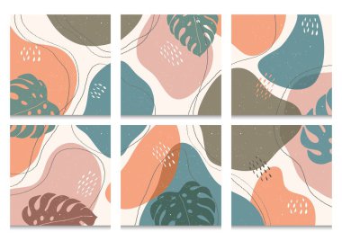 Arka plan için çeşitli şekiller ve nesneler çizdim. Çağdaş modern modayı karalamak. vektör illüstrasyonu