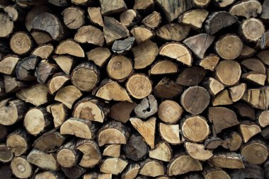 odun woodpile içinde